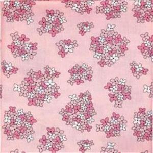 Country Roads Pink Blossoms on Pink Fabric 0.5m