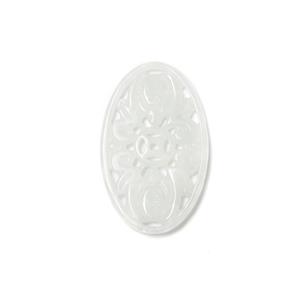Type A 12cts White Jadeite Carved Hollow Pendant Approx. 15x28mm,1pc