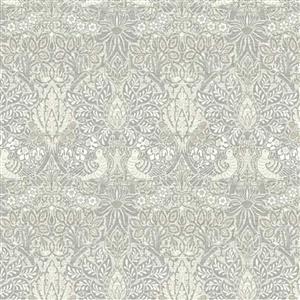 William Morris Hawkdale Pure Dove & Rose Taupe Fabric 0.5m