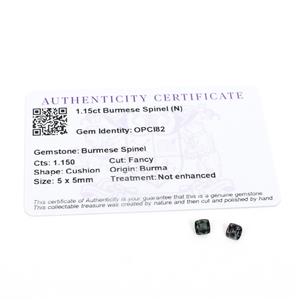 1.15cts Burmese Spinel 5x5mm Cushion Pack of 2 (N)
