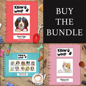 Kevin Wood's Dog & Cat Café Collection, Glamour Puss Collection & Dapper Doggo Digital Download Exclusive Bundle