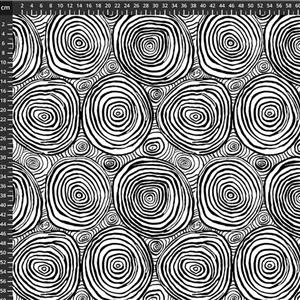 Kaffe Fassett Collective Onion Rings Black Extra Wide Backing Fabric 0.5m (274cm)