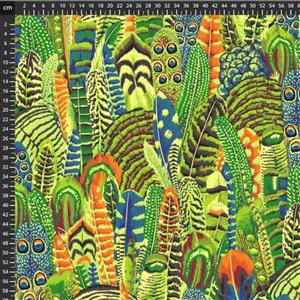 Kaffe Fassett Collective Feathers in Lime Fabric 0.5m