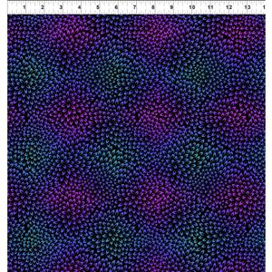 Jason Yenter Vivid Collection Floral Petals Dark Multi Fabric 0.5m