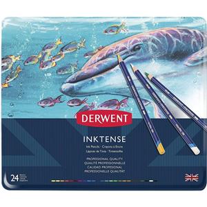 Derwent Inktense Permanent Watercolour Pencils Tin of 24 | HobbyMaker