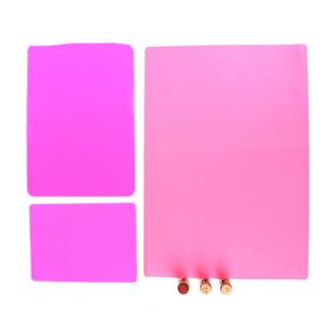 Set of 3 pink, silicone mats Approx. 14.5x10.5 - 30x21cm