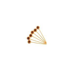 Baltic Cognac Amber Gold Plated Sterling Silver Beaded Headpins, Approx. 32mm (6pcs)