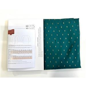 Size Me Sewing Vienne Blouse Fabric and Pattern Bundle Emerald Lurex