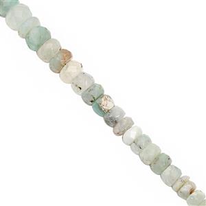 40cts Aquaprase Faceted Rondelles Approx 3x1 to 7x4mm, 20cm Strand