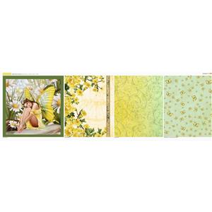 Debbi Moore Spring Fairies Yellow (1) Cushion Fabric Panel (140cm x 44cm)
