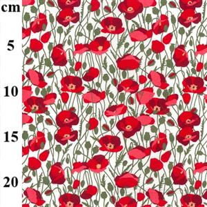 Poppies Green Stem Fabric 0.5m