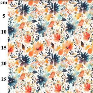 Mulit Floral Digital Linen-Cotton Prints Fabric 0.5m