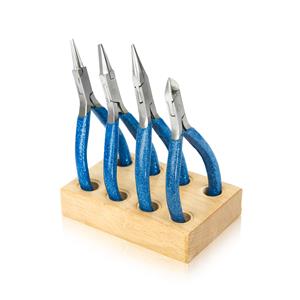Wooden Plier Stand with 4 Pliers