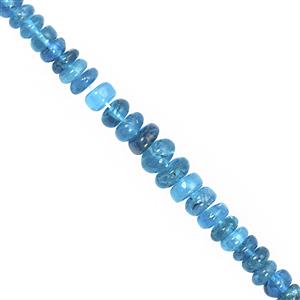 50cts Neon Apatite Graduated Smooth Rondelles Approx 3.5x1 to 6.5x3mm, 23cm Strand