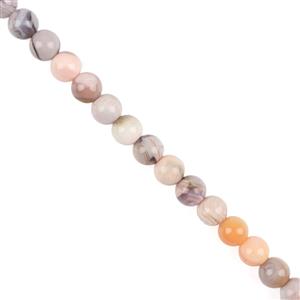 75cts Peach Botswana Agate Plain Rounds, Approx 6mm, 38cm Strand