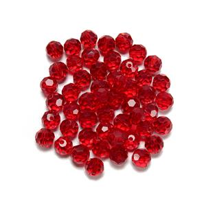 8mm Red Glass Beads, 50pcs