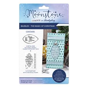 Moonstone Combos - Baubles - The Magic of Christmas Includes 3 dies + 1 x A7 stamp set