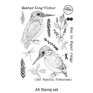 Janie's Originals - Mr King-Fisher - A5 Stamp Set, 10 Stamps