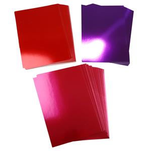 Multibuy Metallic Card - Chocolate Purple, Cerise Pink & Bright Red - 120 A4 Sheets 230gsm