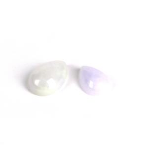 7cts Type A Lavender Jadeite Drop Cabochon Approx 14x10mm & 12x10mm 2pcs