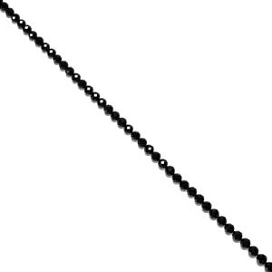 210cts Natural Burmese Black Spinel Faceted Rounds, Approx 8mm, 38cm Strand