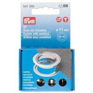 Prym Silver Eyelets and Washers (11mm)