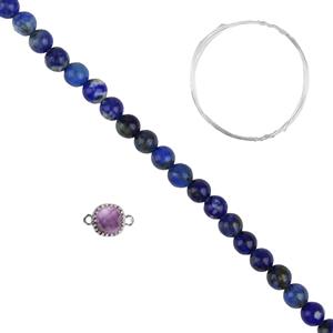 925 Sterling Silver Lapis Lazuli & Amethyst Connector Project With Downloadable Instructions By Alison Tarry