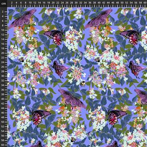 Anna Maria Our Fair Home Collection Neighbourly Periwinkle Fabric 0.5m