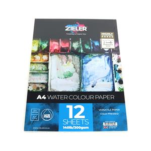 Zieler A4 Watercolour Pad, 12 sheets 