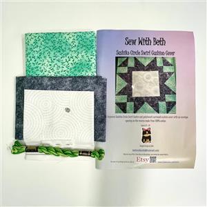 Sew with Beth Green Circle Sashiko Cushion