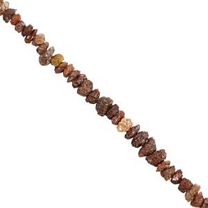 13cts Brown & Red Diamond Rough Nuggets Approx 2.2x1.2 to 4.5x2.5mm, 20cm Strand