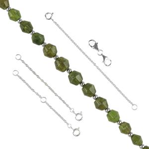 925 Sterling Silver, Vesuvianite Faceted Bicone Project With Instructions By Claire Macdonald