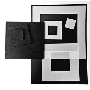 Foam Stamps & Stencil Squares 3 x Mounted Foam Stamps with Matching Stencil and Mask 