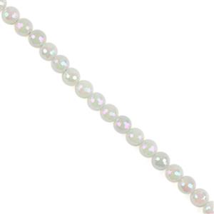 155cts Rainbow Coated White Agate Faceted Rounds, Approx. 8mm, 38cm Strand