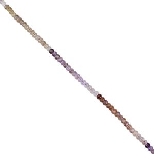 50cts Auroralite Quartz Faceted Rondelles , Approx 3x4mm, 38cm Strand