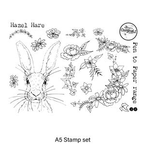 Janie's Originals - Hazel Hare - A5 Stamp Set - 14 Stamps
