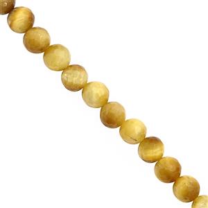 115cts Golden Tiger Eye Faceted Round Approx 7.40mm, 30cm Strand