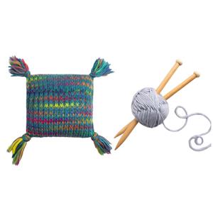 Wool Couture Multi Ellie Cushion Knitting Kit With Free Knitting Needles Worth £4