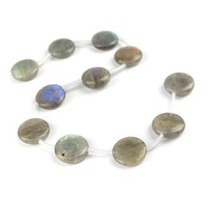  170cts Labradorite Puffy Coins, Approx 18mm, 11 pcs