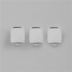 Silver Plated Bezel Ring Oct Approx 15x20mm (3pcs/set)