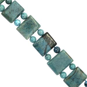 105cts Chrysocolla Smooth Cushion Approx 13x9 to 17x12mm 16cm Strands Round Beads Spacers