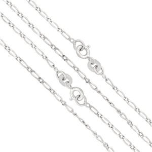 925 Sterling silver Figaro Chain, Approx 18inch 2pcs