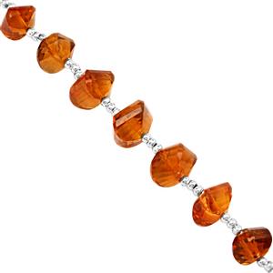 18cts Madeira Citrine Graduated Faceted Twisted Rondelles Approx 5x4 to 8x6mm, 9cm Strand with Spacers
