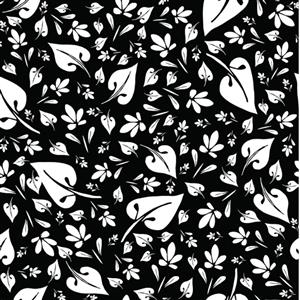 Sanntangle Tangly Leaves Black Fabric 0.5m