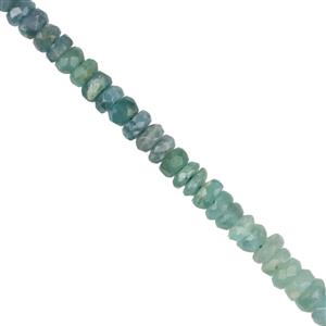 CLOSE OUT DEAL! 45cts Grandidierite Graduated Faceted Rondelles Approx 3 to 4mm, 32cm Strand