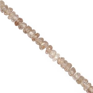 20cts White Zircon Faceted Rondelles Approx 2.50x1.50 to 3.50x2mm, 15cm Strand 
