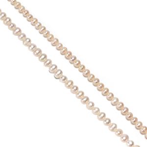 White Freshwater Cultured Potato Pearls, Approx 7mm, 8mm & 9mm, 2x38cm Strands With Downloadable Instructions By Linda Brumwell