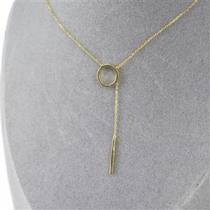 Gold Plated  925 Sterling Silver Lariat Ring Necklace Approx 48cm