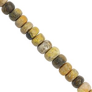 85cts Bumble Bee Jasper Smooth Roundelles Approx 6x3 to 8x9mm, 19cm Strand