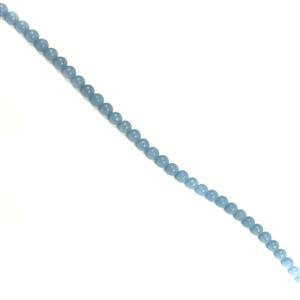 185cts Blue Angelite Plain Round approx 8mm, 38cm Strand